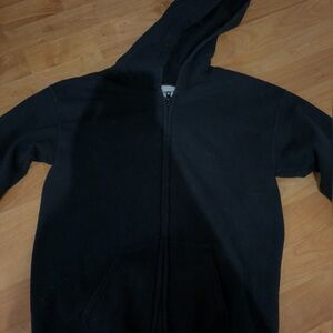 Black Zip-Up Hoodie with “love cheer” logo in back